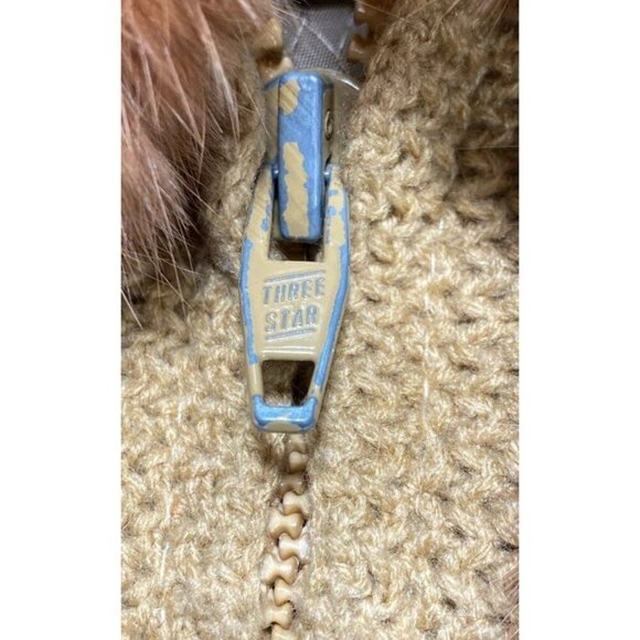 Dino Ricco Vtg Women's Brown Rabbit Fur Bomber Jacket, Size Medium, Timeless - Picture 4 of 6